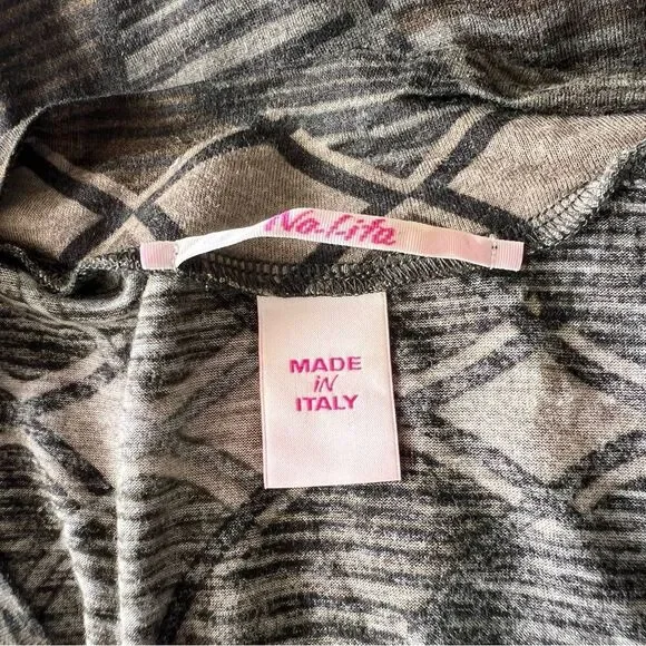 No-lita Elegant Geometric Patterned Long Sleeve V-Neck Top S - Picture 6 of 7